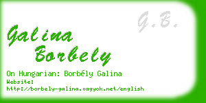 galina borbely business card